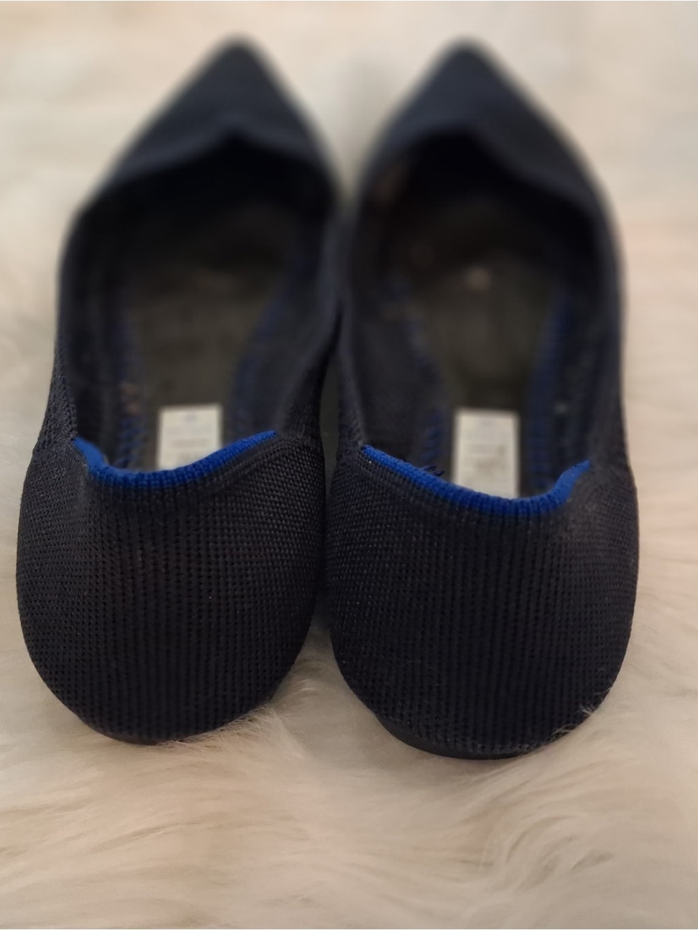 Rothy's Women's Pointed Knit Flats in Navy Blue - Picture 3 of 5